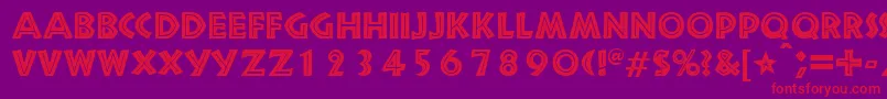 SnakeriverRegularDb-Schriftart – Rote Schriften auf violettem Hintergrund