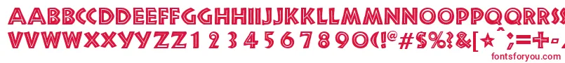 フォントSnakeriverRegularDb – 白い背景に赤い文字