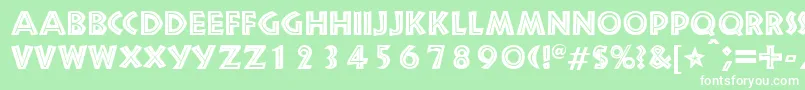 フォントSnakeriverRegularDb – 緑の背景に白い文字
