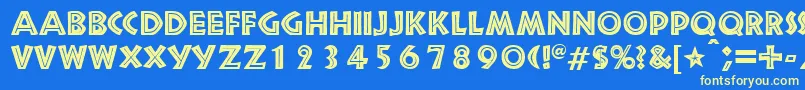SnakeriverRegularDb-fontti – keltaiset fontit sinisellä taustalla