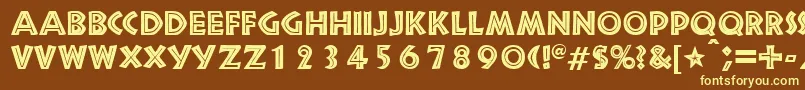 SnakeriverRegularDb Font – Yellow Fonts on Brown Background