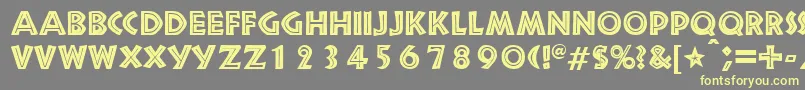 フォントSnakeriverRegularDb – 黄色のフォント、灰色の背景