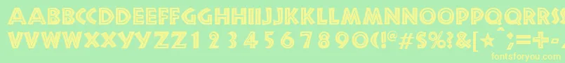 SnakeriverRegularDb Font – Yellow Fonts on Green Background