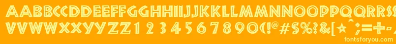 フォントSnakeriverRegularDb – オレンジの背景に黄色の文字