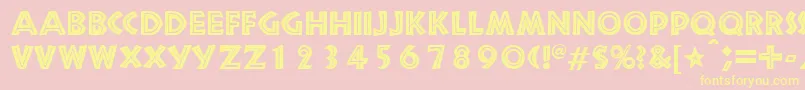 SnakeriverRegularDb-fontti – keltaiset fontit vaaleanpunaisella taustalla