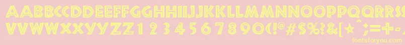 SnakeriverRegularDb Font – Yellow Fonts on Pink Background