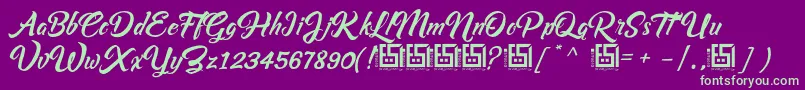 フォントAsiyahScriptDemo – 紫の背景に緑のフォント