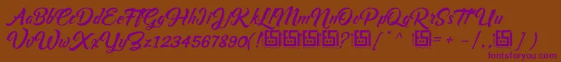 AsiyahScriptDemo Font – Purple Fonts on Brown Background