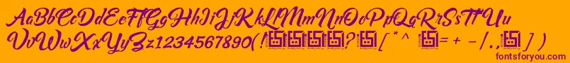 AsiyahScriptDemo Font – Purple Fonts on Orange Background