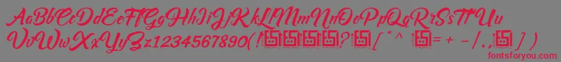 AsiyahScriptDemo Font – Red Fonts on Gray Background