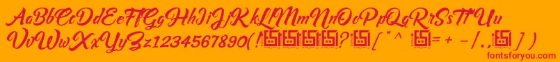 AsiyahScriptDemo Font – Red Fonts on Orange Background
