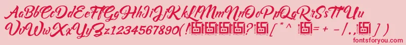 フォントAsiyahScriptDemo – ピンクの背景に赤い文字