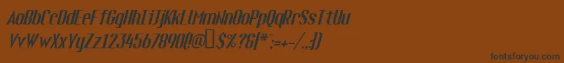 フォントFueli – 黒い文字が茶色の背景にあります