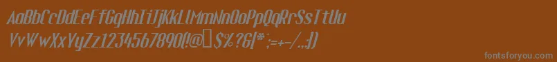 フォントFueli – 茶色の背景に灰色の文字