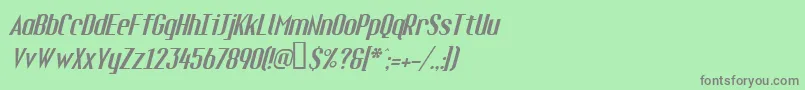 フォントFueli – 緑の背景に灰色の文字