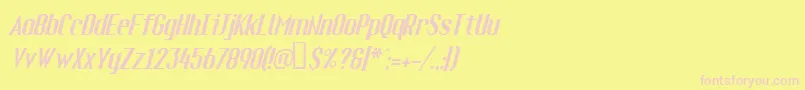 Fueli Font – Pink Fonts on Yellow Background