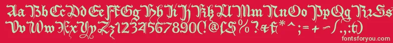 フォントXiberon – 赤い背景に緑の文字