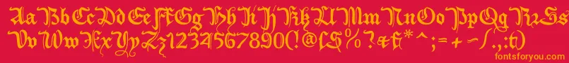 フォントXiberon – 赤い背景にオレンジの文字