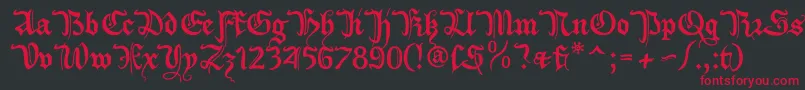 フォントXiberon – 黒い背景に赤い文字