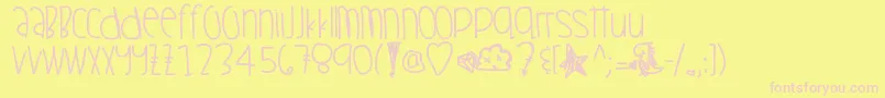 Fonte Ohstormy – fontes rosa em um fundo amarelo