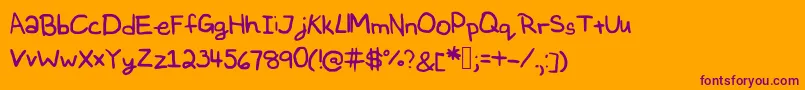 Шрифт Nataliesfont – фиолетовые шрифты на оранжевом фоне
