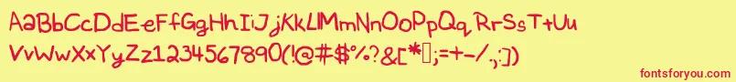 Nataliesfont-fontti – punaiset fontit keltaisella taustalla