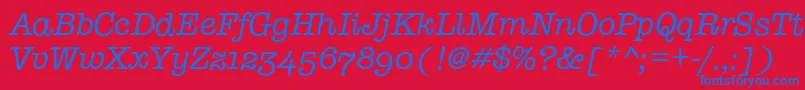 TypewriterOsfItalic Font – Blue Fonts on Red Background