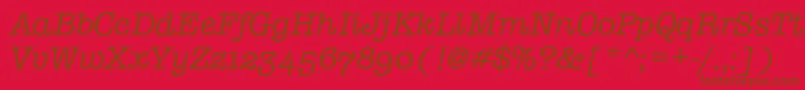 TypewriterOsfItalic Font – Brown Fonts on Red Background