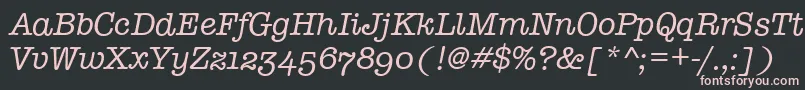 Czcionka TypewriterOsfItalic – różowe czcionki na czarnym tle