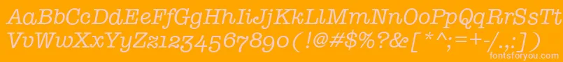 TypewriterOsfItalic Font – Pink Fonts on Orange Background