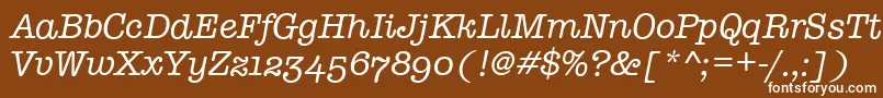 Шрифт TypewriterOsfItalic – белые шрифты на коричневом фоне