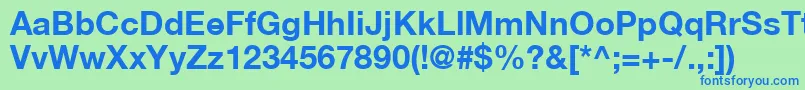 HelveticaLt75Bold Font – Blue Fonts on Green Background