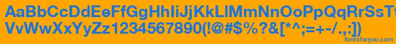 フォントHelveticaLt75Bold – オレンジの背景に青い文字