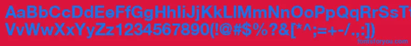 Czcionka HelveticaLt75Bold – niebieskie czcionki na czerwonym tle