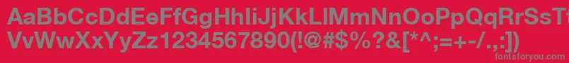 HelveticaLt75Bold-Schriftart – Graue Schriften auf rotem Hintergrund