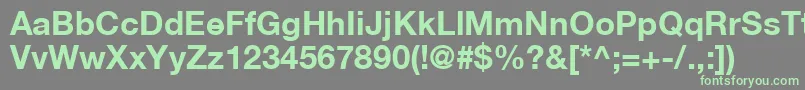フォントHelveticaLt75Bold – 灰色の背景に緑のフォント