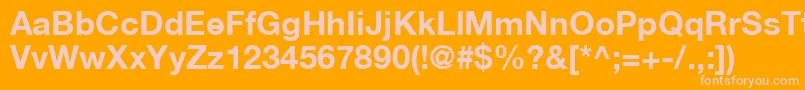 HelveticaLt75Bold-Schriftart – Rosa Schriften auf orangefarbenem Hintergrund