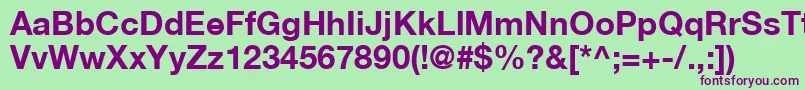 HelveticaLt75Bold Font – Purple Fonts on Green Background