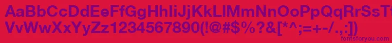 HelveticaLt75Bold Font – Purple Fonts on Red Background