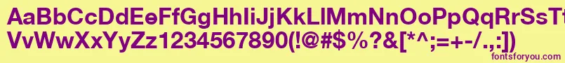 HelveticaLt75Bold Font – Purple Fonts on Yellow Background