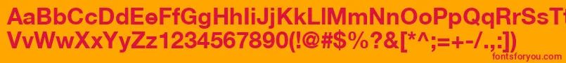 フォントHelveticaLt75Bold – オレンジの背景に赤い文字