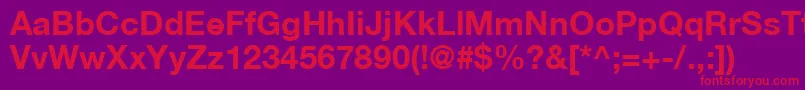 フォントHelveticaLt75Bold – 紫の背景に赤い文字