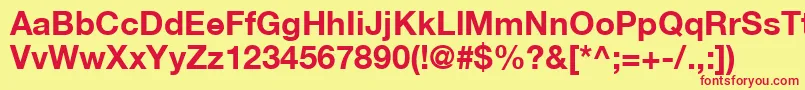 フォントHelveticaLt75Bold – 赤い文字の黄色い背景