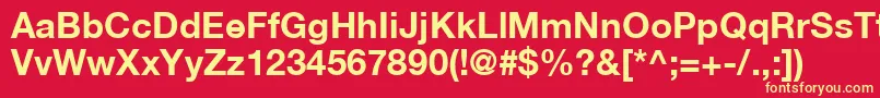 HelveticaLt75Bold Font – Yellow Fonts on Red Background