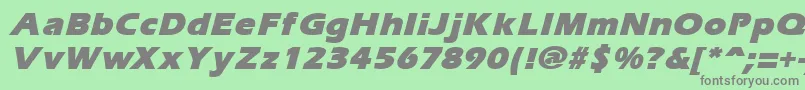 Fonte ErgoemildblackItalic – fontes cinzas em um fundo verde