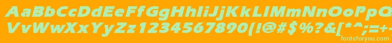 ErgoemildblackItalic-Schriftart – Grüne Schriften auf orangefarbenem Hintergrund