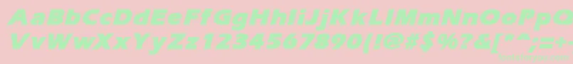 ErgoemildblackItalic-Schriftart – Grüne Schriften auf rosa Hintergrund