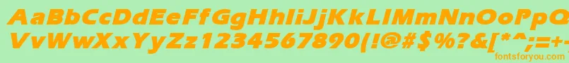 ErgoemildblackItalic Font – Orange Fonts on Green Background