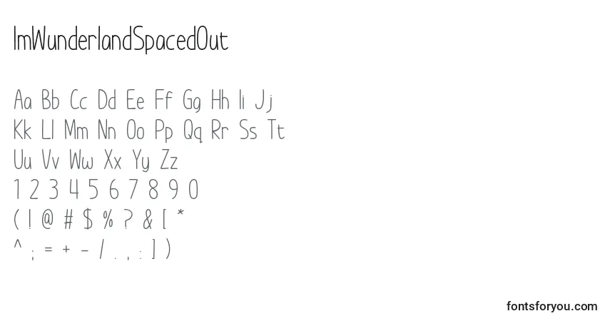 Шрифт ImWunderlandSpacedOut – алфавит, цифры, специальные символы