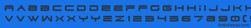 Czcionka Dodger3title – czarne czcionki na niebieskim tle